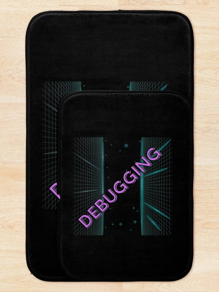 Thumbnail 5 of 6, Bath Mat, Debugging Developer Computer Programmer Science Futuristic designed and sold by trendo.