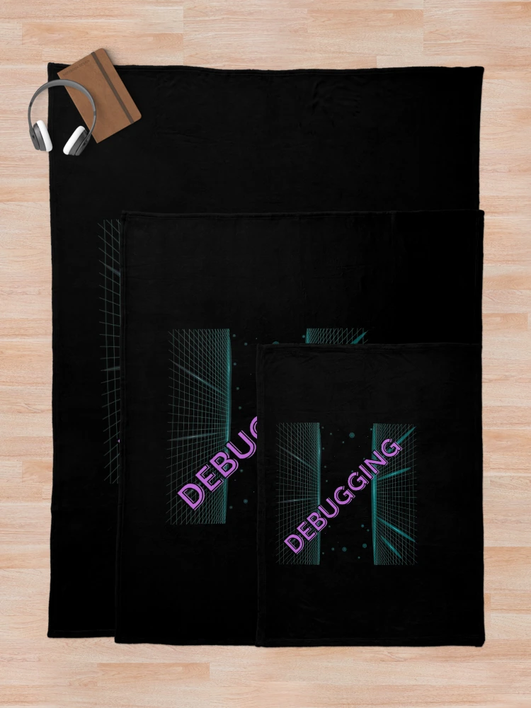 Thumbnail 5 of 6, Throw Blanket, Debugging Developer Computer Programmer Science Futuristic designed and sold by trendo.