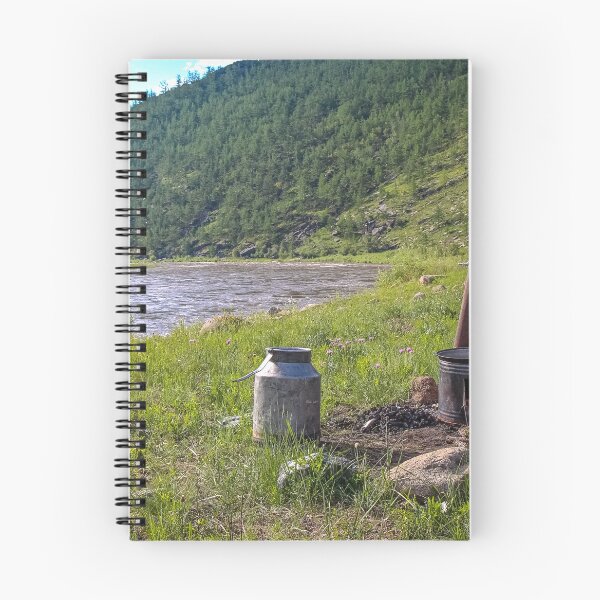 Item preview, A traditional Mongolian camp cooker and chimney, beside a river designed and sold by SnapTPhotograph.