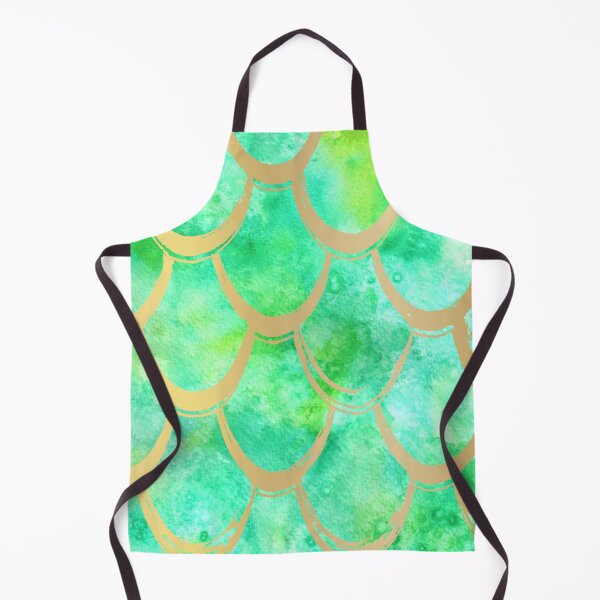 Artikelvorschau, Grün und Gold Mermaid Scales Pattern entworfen und verkauft von Starfire Art.