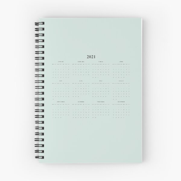 Item preview, Simple Calendar-2021-light blue background-Starting Monday designed and sold by CSouissi.