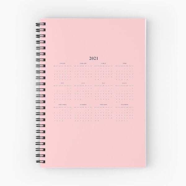 Item preview, Simple Calendar-2021-light pink background-Starting Monday designed and sold by CSouissi.