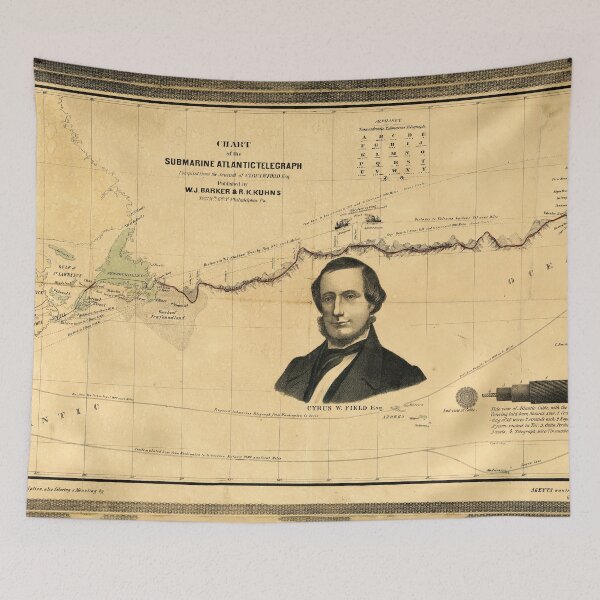 Item preview, Chart of the submarine Atlantic Telegraph (1858) designed and sold by allhistory.