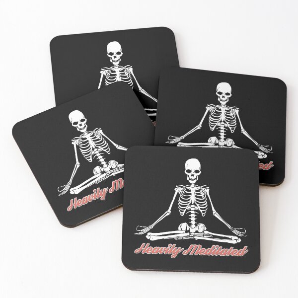 Item preview, Heavily Meditated - Funny Yoga Skeleton designed and sold by angus77ok.