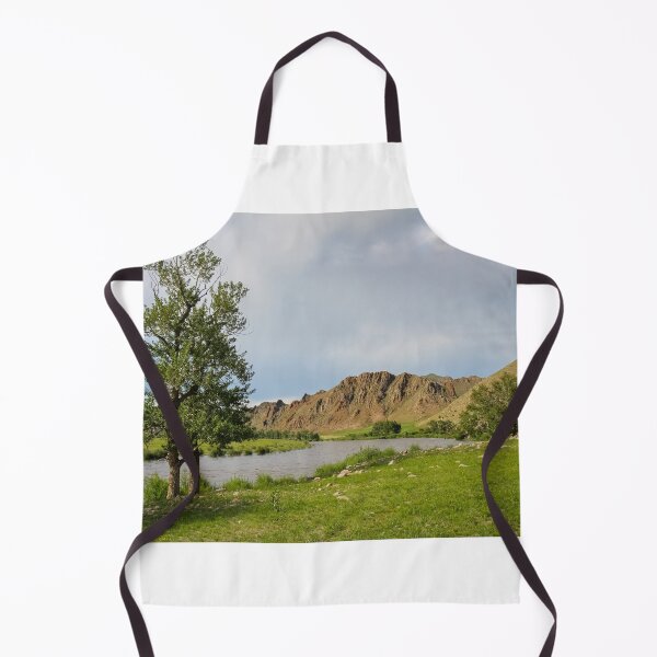 Item preview, Late summer evening in Mongolia, with river, grassland and mountains designed and sold by SnapTPhotograph.
