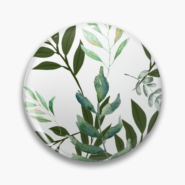 Item preview, Delicate branches and leaves in green on white designed and sold by Ninaeva.