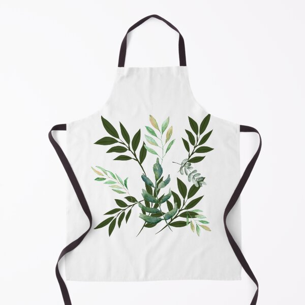 Item preview, Delicate branches and leaves in green on white designed and sold by Ninaeva.
