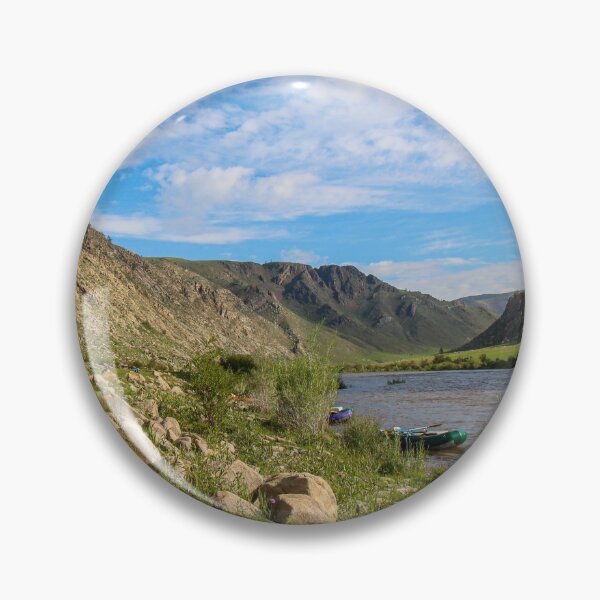 Item preview, Evening on a river bank beside a camp in western Mongolia designed and sold by SnapTPhotograph.