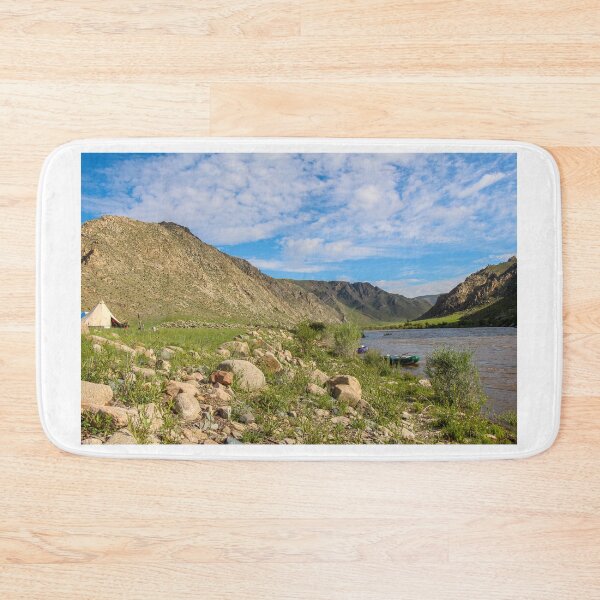 Item preview, Evening on a river bank beside a camp in western Mongolia designed and sold by SnapTPhotograph.