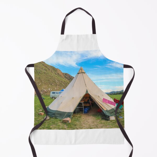 Item preview, The camp cooking tent in Mongolia at sunset designed and sold by SnapTPhotograph.