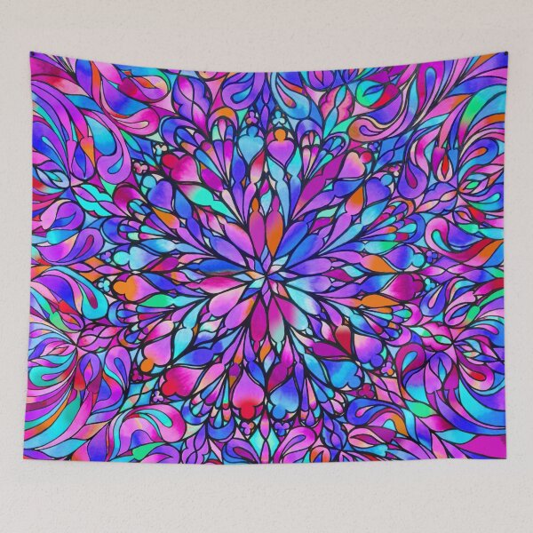 Item preview, Stainedglass Mandela Purple Frequency Painting designed and sold by NatalieC18.