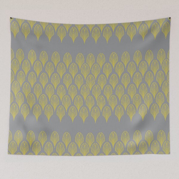 Item preview, Art Deco Tear Drops in Ulimate Gray and Illuminating Yellow designed and sold by Quick Brown Fox Canada.