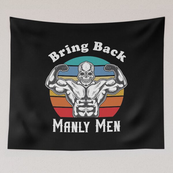 Item preview, Bring Back Manly Men - Strong Man Skull with Muscles designed and sold by Scratches Tees.