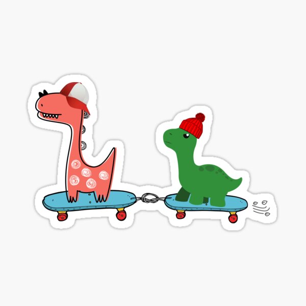 Skateboarding Dino Stickers – Silveraze Co.