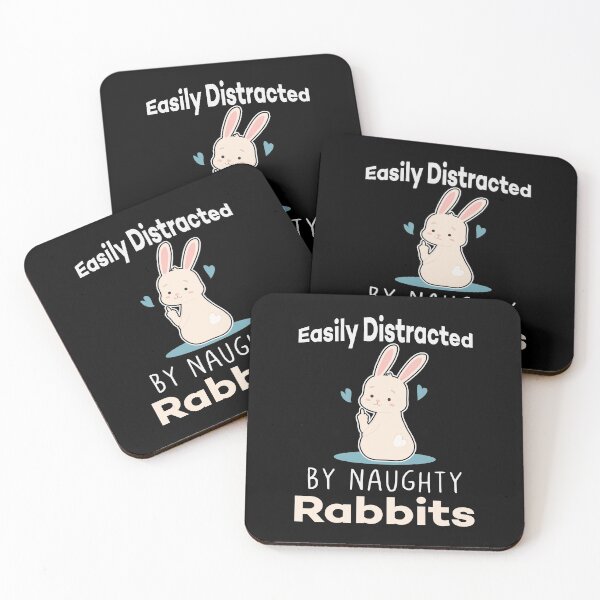 Item preview, Easily Distracted By Rabbits - Cute and Kawaii Naughty Rabbit Raising his Bunny's Middle Finger designed and sold by Scratches Tees.
