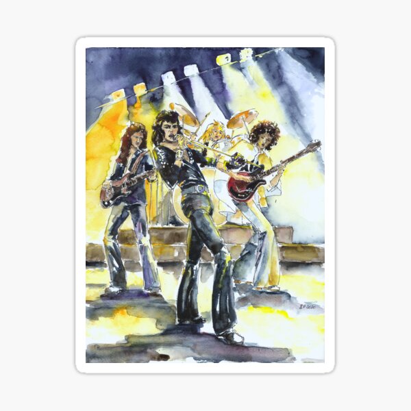 Rock band live in black Sticker