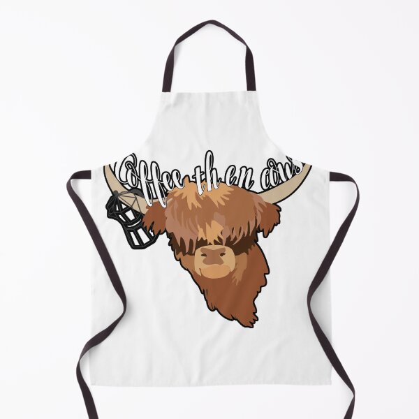 Item preview, Coffee then cows: Highland cow, coffee maker and funny quote designed and sold by orangerinka.
