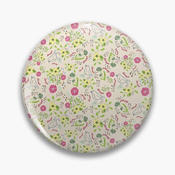 Item preview, Pink Flowers Birds Pattern Design designed and sold by tulipdesign.
