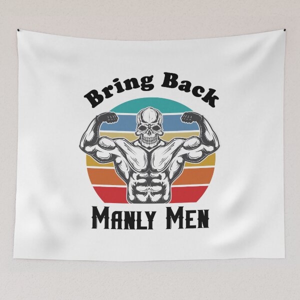 Item preview, Bring Back Manly Men - Strong Man Skull with Muscles designed and sold by Scratches Tees.
