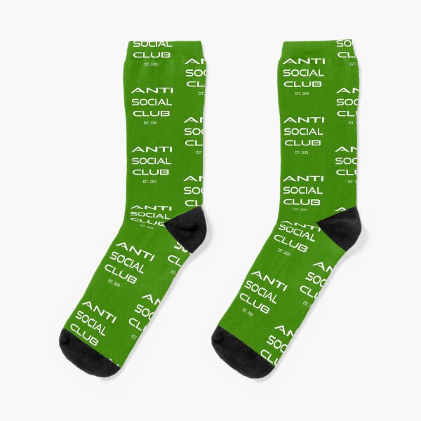 Anti social social club socks offers -safety Green