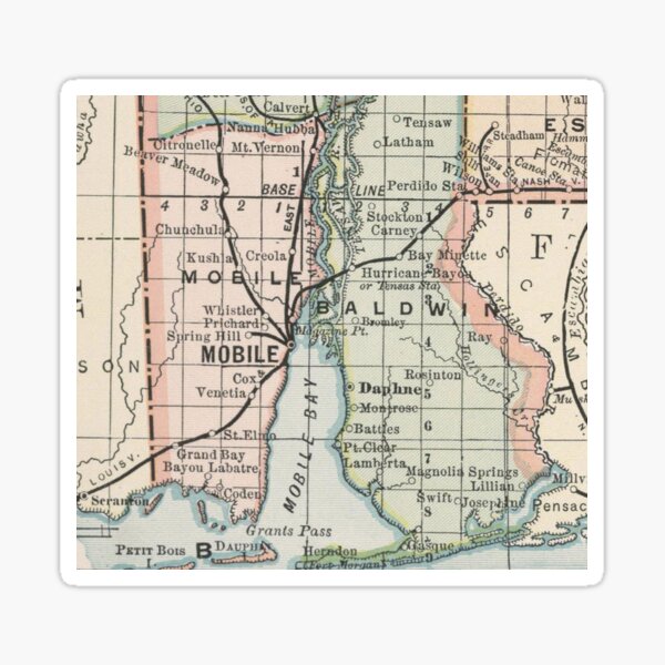 Item preview, Vintage Map of Mobile Alabama (1891) designed and sold by BravuraMedia.