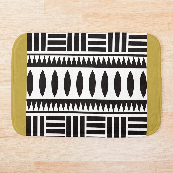 Item preview, Gold Ethnic Black and White Afrocentric Modern Tribal Pattrn designed and sold by Inogitna Designs.
