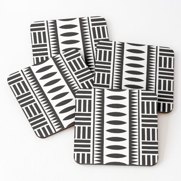 Item preview, Gold Ethnic Black and White Afrocentric Modern Tribal Pattrn designed and sold by Inogitna Designs.