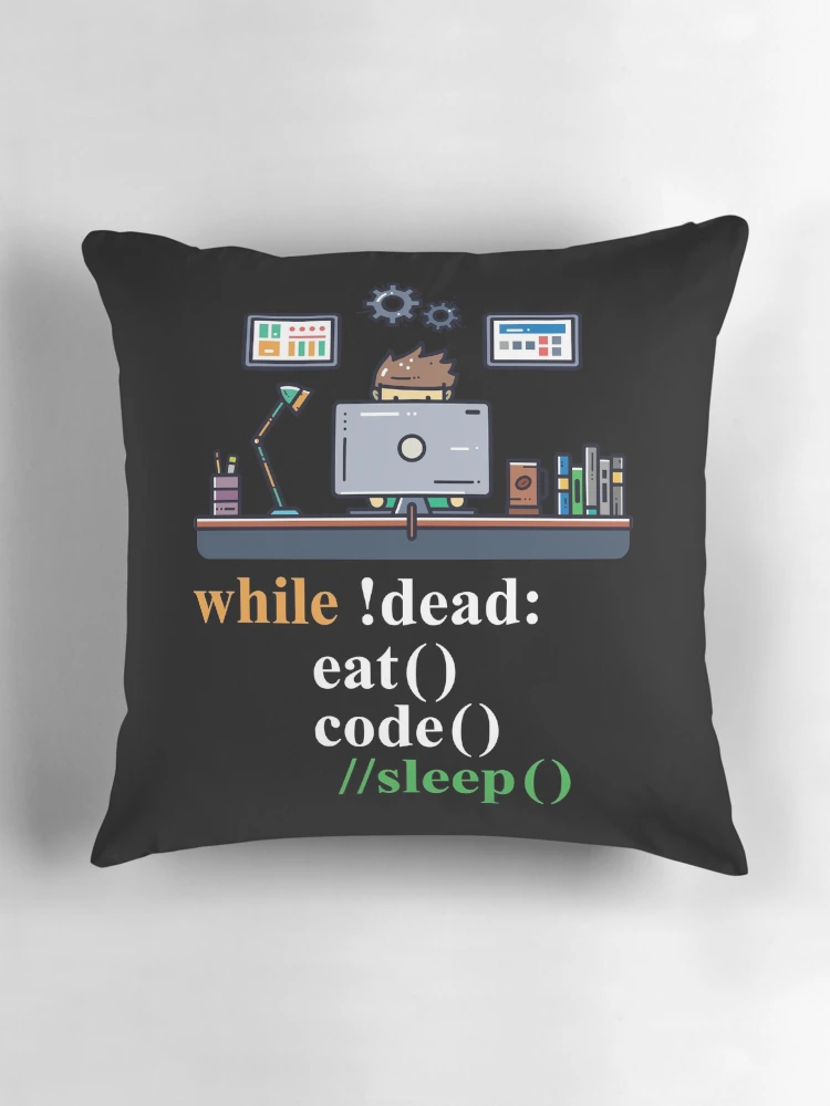 Thumbnail 3 of 4, Pillow, Computer Science Python Programmer Eat Code Sleep designed and sold by Hapo Team.