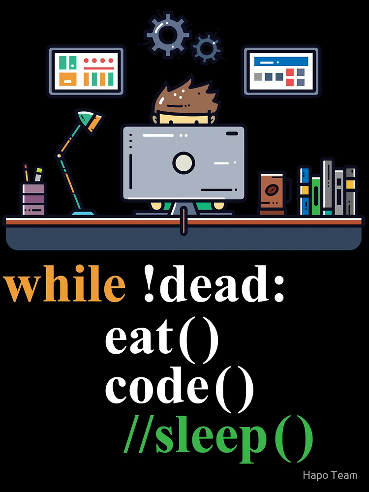 Thumbnail 7 of 7, Oversized T-Shirt, Computer Science Python Programmer Eat Code Sleep designed and sold by Hapo Team.