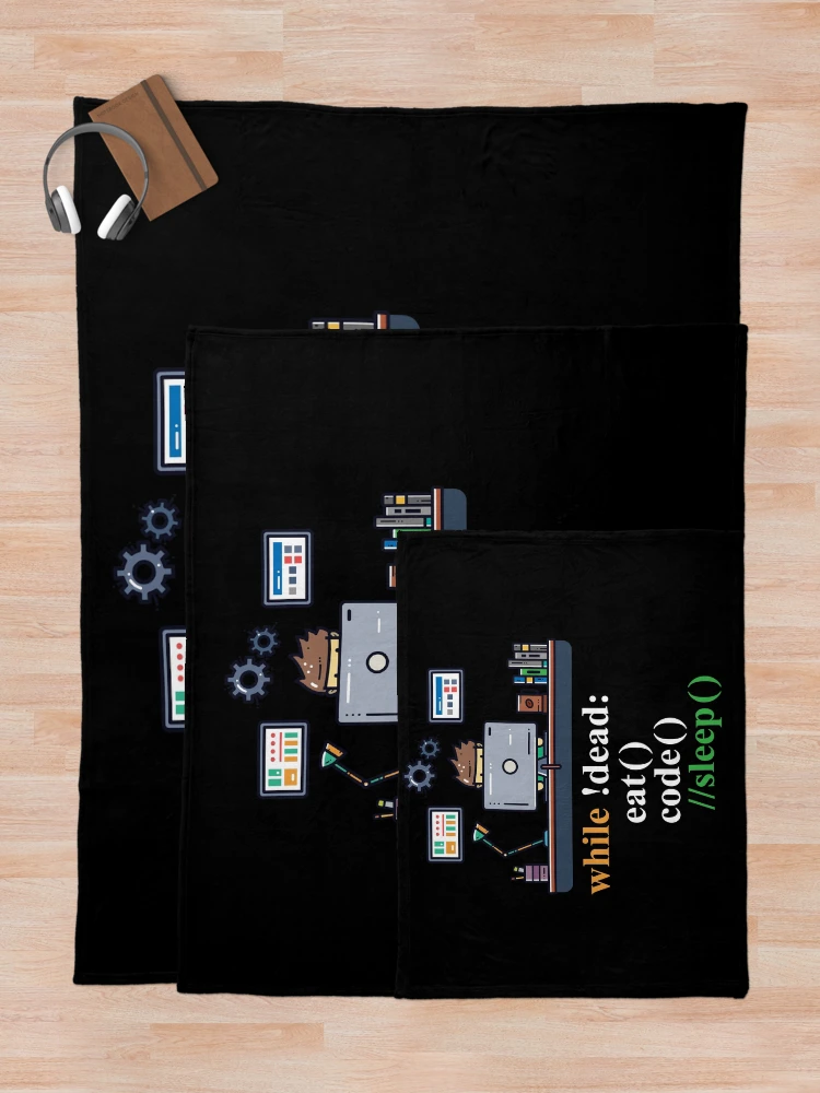 Thumbnail 5 of 6, Throw Blanket, Computer Science Python Programmer Eat Code Sleep designed and sold by Hapo Team.