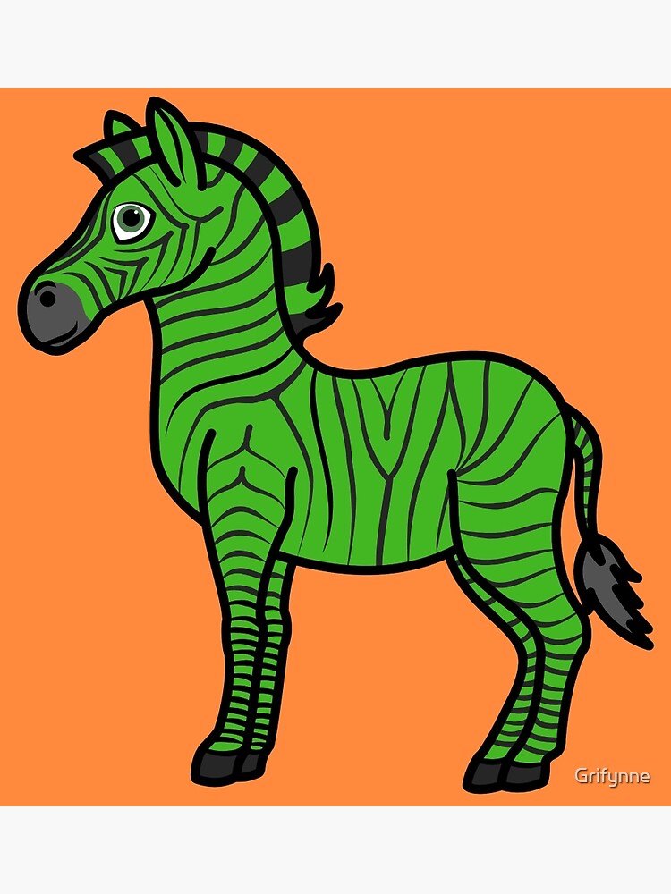 "Green Zebra with Black Stripes" Photographic Print for Sale by
