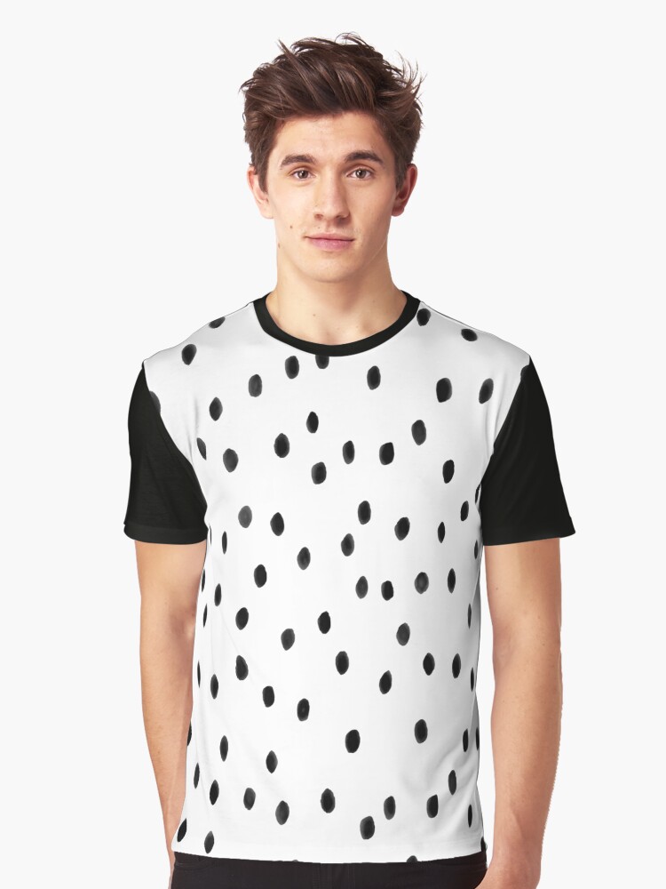 Black polka dot t shirt online