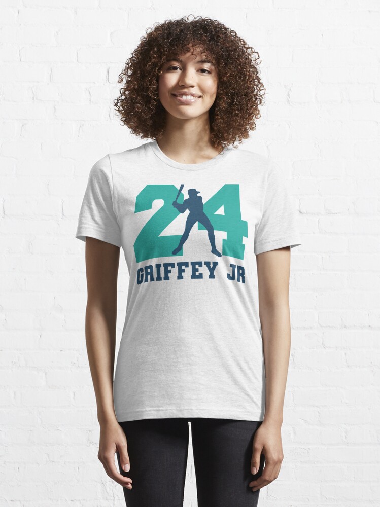 24 Ken Griffey Jr The Kid Redro Baseball Ken Griffey Women'S T-Shirt Casual  Short Sleeved Tops V-Neck Zipper Tee Ladies Loose T - AliExpress