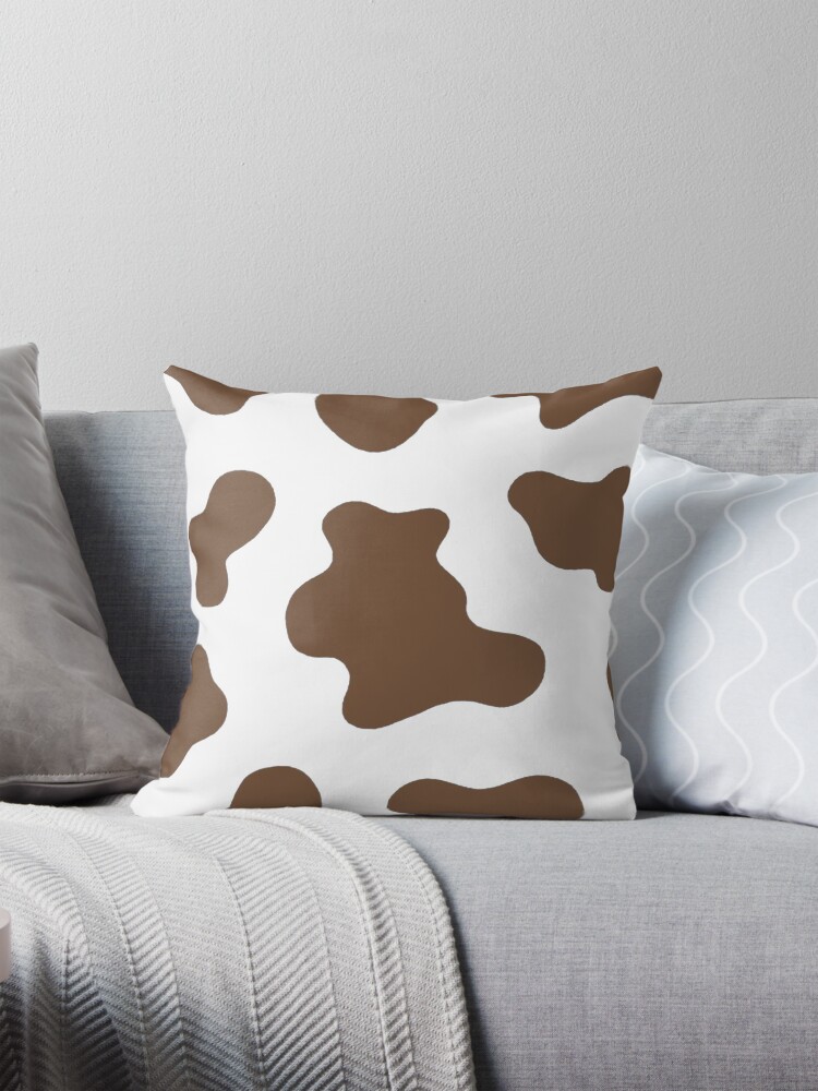 Brown and white cow print Pillow