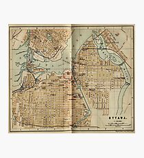 Vintage Map of Ottawa Canada (1894) Photographic Print