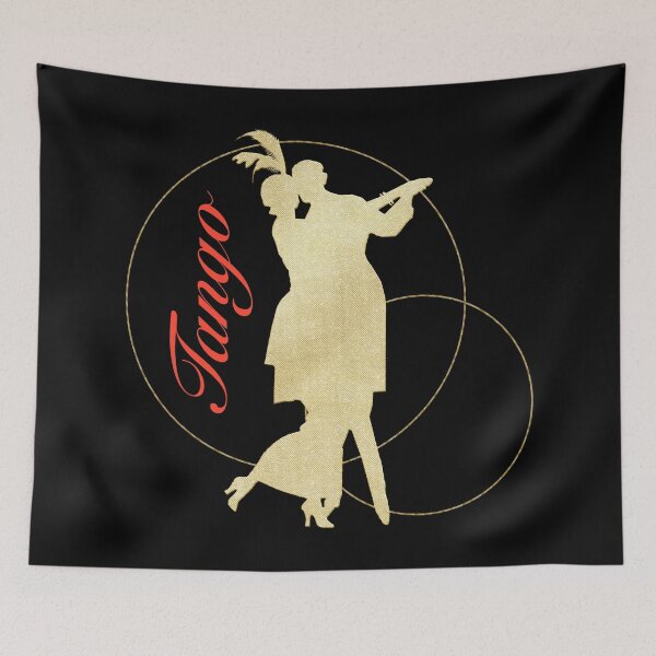 Item preview, Vintage Gold Art Deco Couple Dancing Tango designed and sold by infinitetango.