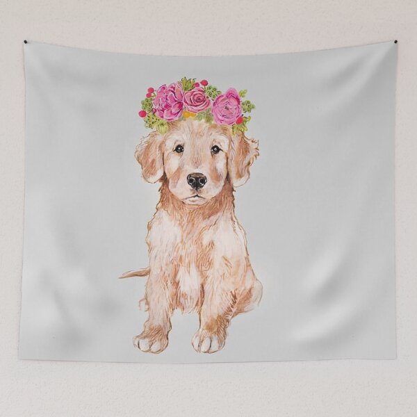 Item preview, Labrador Retriever dog with flowers pet puppy cute sweet dogs funny designed and sold by Coolstuff4you71.