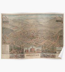 Vintage Pictorial Map of Prescott Arizona (1885) Poster