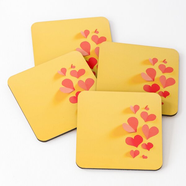 Item preview, Red and Yellow Paper Hearts Print designed and sold by RocketshSD.