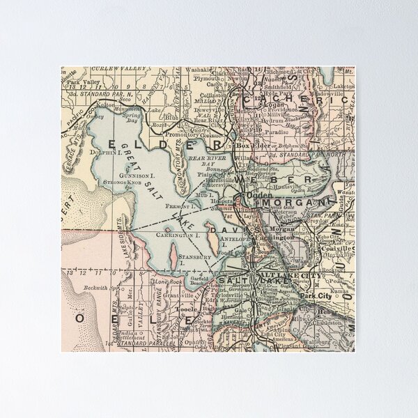 Item preview, Vintage Map of Salt Lake City (1891) designed and sold by BravuraMedia.