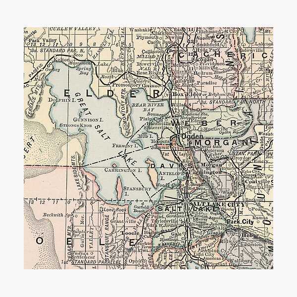 Item preview, Vintage Map of Salt Lake City (1891) designed and sold by BravuraMedia.