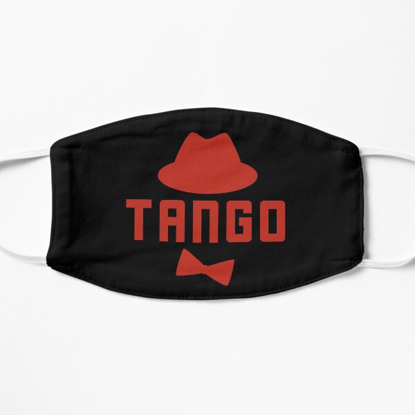 Cute Tango Art Red Fedora Hat and Bowtie Flat Mask