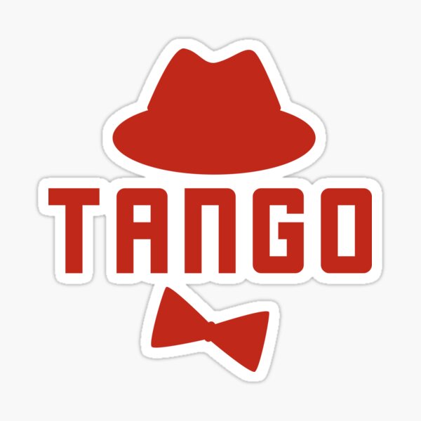 Cute Tango Art Red Fedora Hat and Bowtie Sticker