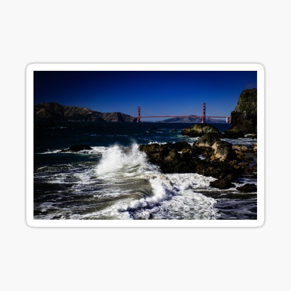 Crashing Waves at The Golden Gate Sticker