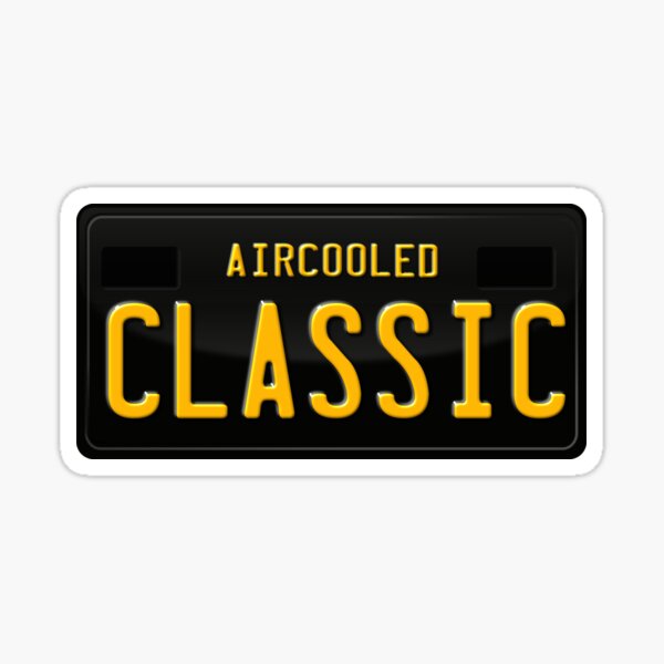Aircooled Classic License Plate Artwork Sticker