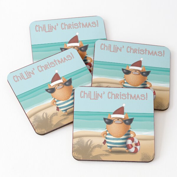 Item preview, Cool dog on the beach , Chillin’ Christmas. designed and sold by marina63.