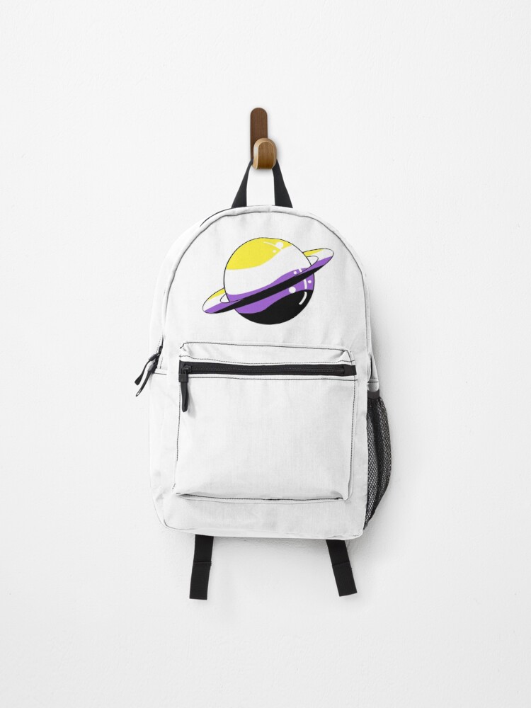 Thumbnail 1 of 3, Backpack, Nonbinary Pride Planet designed and sold by Nonbinaryfrog.