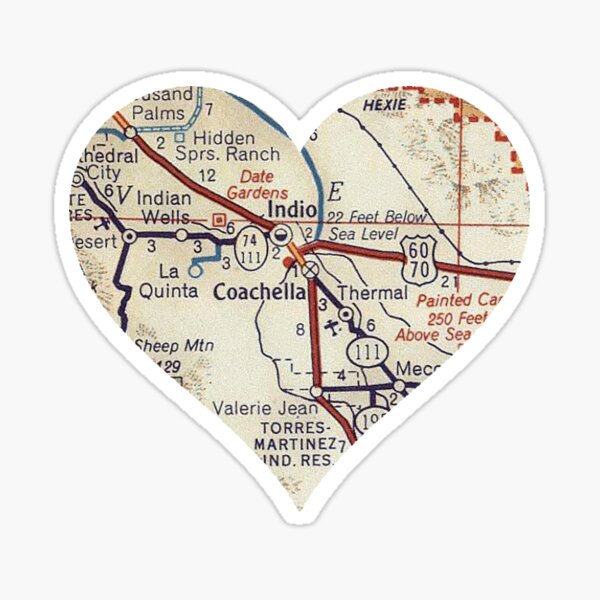 Item preview, Coachella CA Vintage Map designed and sold by Southwestsky.