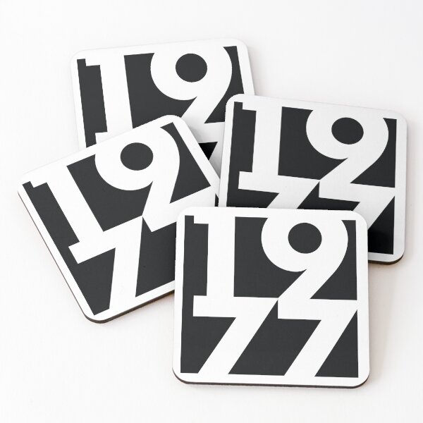 1977 Fun Designs on Clocks, Coasters, Pillows and Notebooks Coasters (Set of 4)