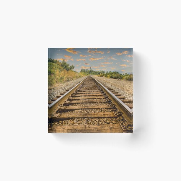 Item preview, Straight Railroad Tracks at Dusk designed and sold by dbvirago.